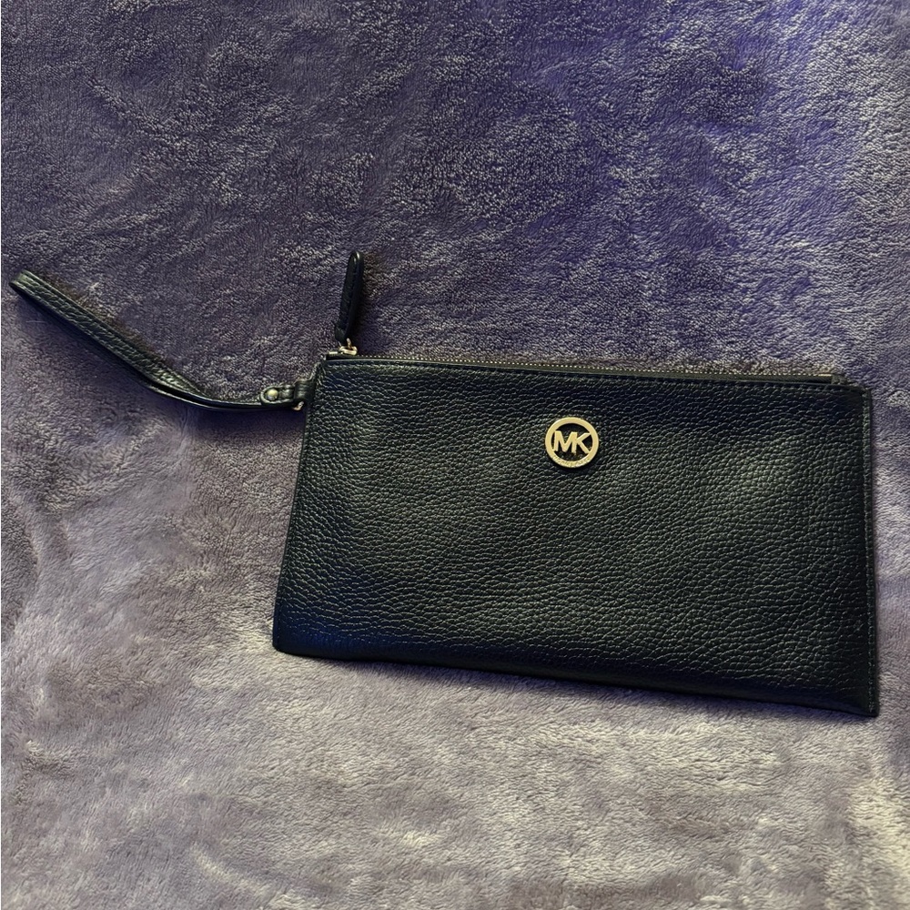 Michael Kors black wristlet clutch